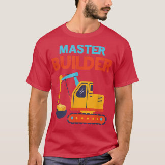 Hoofd van de Excavator van de Bouwer bouwstenen Ki T-shirt