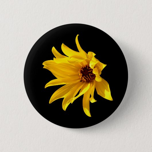 Hoofd van de gele maisy Helenium Badge Ronde Button 5,7 Cm (Voorkant)