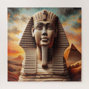 Hoofd van de Giza-sfinx met piramides Egypte Reis Legpuzzel
