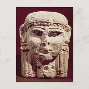 Hoofd van de godin Ishtar, uit Amman, Jordanië Briefkaart