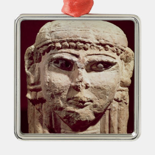 Hoofd van de godin Ishtar, uit Amman, Jordanië Metalen Ornament