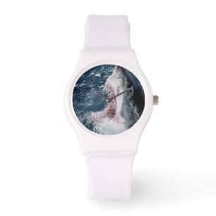 Hoofd van de grote witte haai horloge