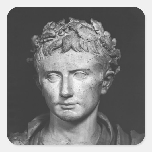 Hoofd van de keizer Augustus Vierkante Sticker (Voorkant)