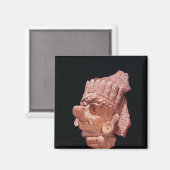 Hoofd van de Maismaisgod, Oaxaca, c.500 AD Magneet (Voorkant / Achterkant)