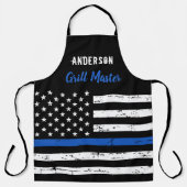 Hoofd van de politie Thin Blue Line Grill Schort (Voorkant)