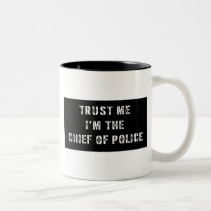 Hoofd van de politie tweekleurige koffiemok