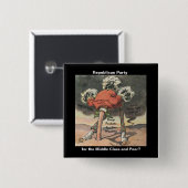 Hoofd van de Sand Republikein Partij Vierkante Button 5,1 Cm (Voorkant /achterkant)