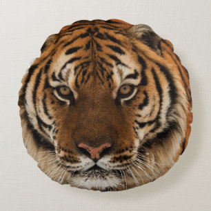 Hoofd van de tijger van Siberië Rond Kussen
