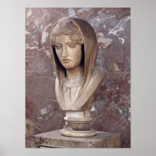 Hoofd van de vrouw bekend als Aspasia of Miletos Poster