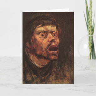Hoofd van een Angry Man (verdriet en lijden) Kaart
