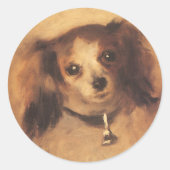 Hoofd van een hond van Pierre Renoir, Kunst Ronde Sticker (Voorkant)