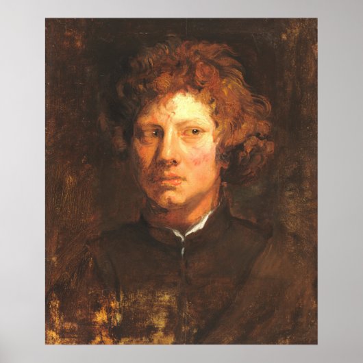 Hoofd van een jong Man - van Dyck Fine Art Poster (Voorkant)