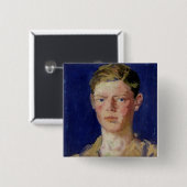 Hoofd van een jong Man Vierkante Button 5,1 Cm (Voorkant /achterkant)