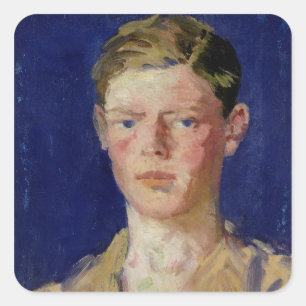 Hoofd van een jong Man Vierkante Sticker