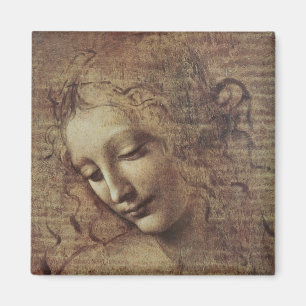 Hoofd van een jonge vrouw met Tousled Hair of, Led Magneet