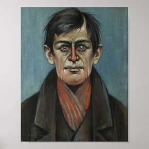 Hoofd van een Man met rode ogen (door L.S. Lowry) Poster