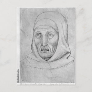 Hoofd van een monnik uit het Album van de Vallardi Briefkaart