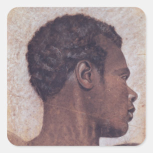 Hoofd van een neger vierkante sticker