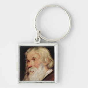Hoofd van een oud Man Sleutelhanger