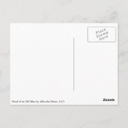 Hoofd van een oud Man van Albrecht Durer Briefkaart (Achterkant)