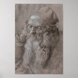 Hoofd van een oud Man van Albrecht Durer Poster