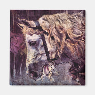 Hoofd van een paard door Giovanni Boldini, Vintage Magneet
