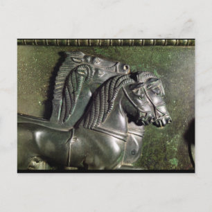 Hoofd van een paard uit een quadriga briefkaart