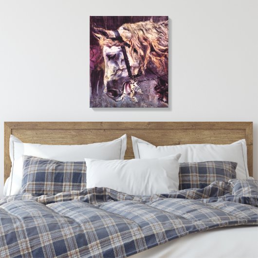 Hoofd van een paard van Giovanni Boldini, kunst Canvas Afdruk (Insitu (Slaapkamer))