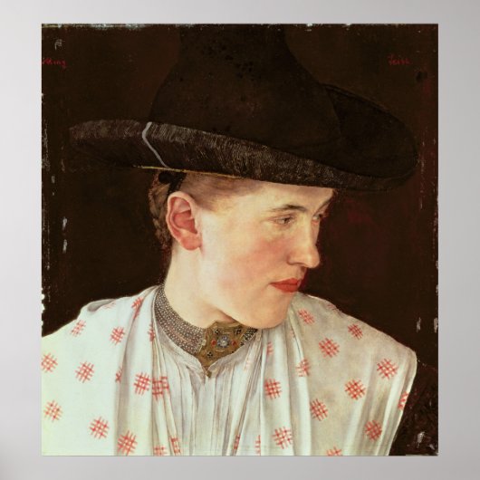 Hoofd van een paasmeisje, c.1880 poster (Voorkant)