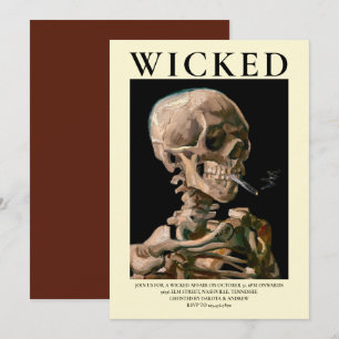 Hoofd van een skelet Fine Art Halloween uitnodigin Kaart