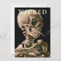 Hoofd van een skelet Fine Art Halloween uitnodigin
