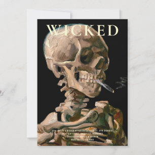 Hoofd van een skelet Fine Art Halloween uitnodigin Kaart