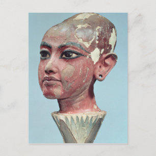 Hoofd van het kind dat koning Tutankhamun aan het Briefkaart