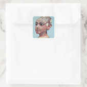 Hoofd van het kind dat koning Tutankhamun aan het  Vierkante Sticker (Tas)