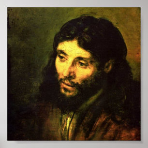 Hoofd van Jezus door Rembrandt Poster