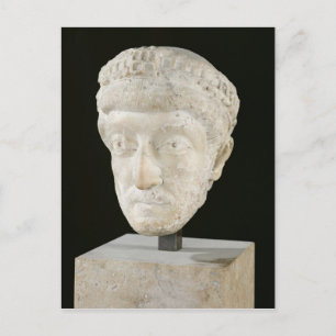 Hoofd van keizer Theodosius II Briefkaart