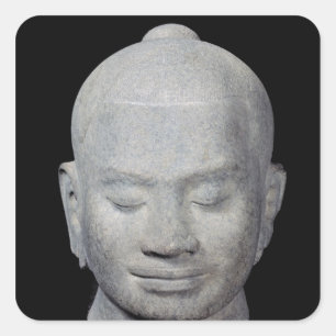 Hoofd van koning Jayavarman VII Bayon Style Vierkante Sticker