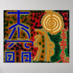 Hoofd van Reiki Healing Signs van Navin Poster