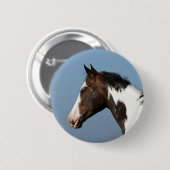 Hoofd verf paard 1 ronde button 5,7 cm (Voorkant /achterkant)
