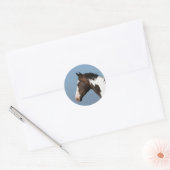 Hoofd verf paard 1 ronde sticker (Envelop)