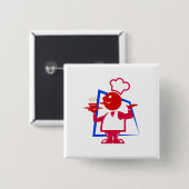 Hoofd Vierkante Button 5,1 Cm (Voorkant /achterkant)