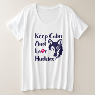 Hoofd Vintage Siberian Husky Grote Maat T-shirt