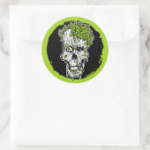 Hoofd Vol Wormen ronde sticker (Tas)