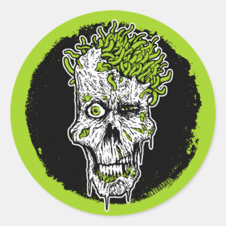 Hoofd Vol Wormen ronde sticker