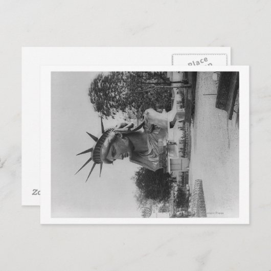 Hoofd Vrijheidsbeeld in Parijs Park Briefkaart (Voorkant / Achterkant)