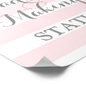 Hoofdband Maken Station Teken Blush Stripes Silver Poster (Hoek)