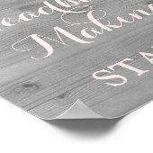 Hoofdband Making Station Roze Waterverf Hout Poster (Hoek)