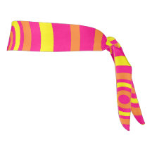Hoofdband met opgerold, geel en Oranje design