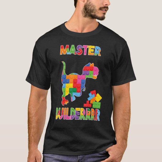 Hoofdbouwer Rex bouwsteen voor jonge geitjes en Ma T-shirt (Voorkant)