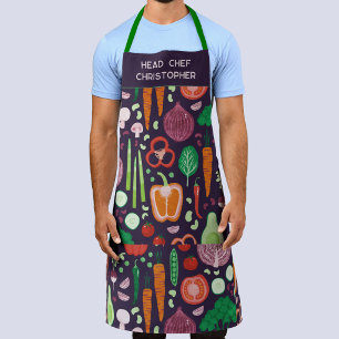Hoofdchef Gepersonaliseerd Modern Groente Patroon Schort